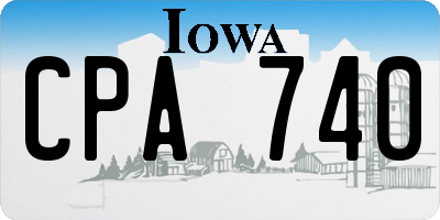 IA license plate CPA740