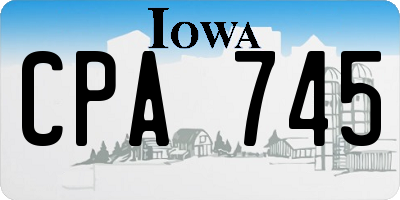 IA license plate CPA745