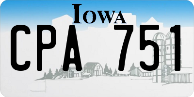 IA license plate CPA751