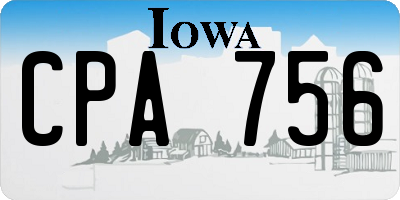IA license plate CPA756