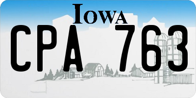 IA license plate CPA763