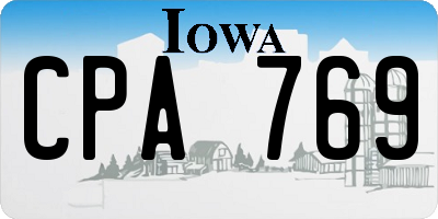 IA license plate CPA769