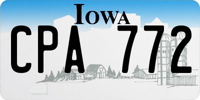 IA license plate CPA772