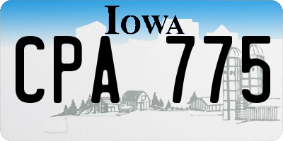 IA license plate CPA775