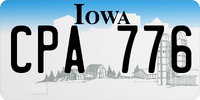 IA license plate CPA776