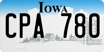 IA license plate CPA780