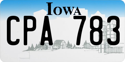 IA license plate CPA783