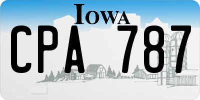 IA license plate CPA787