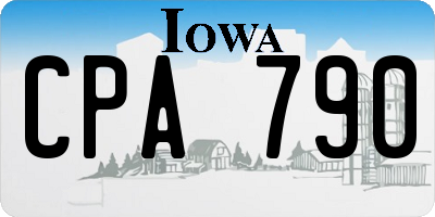 IA license plate CPA790