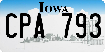 IA license plate CPA793