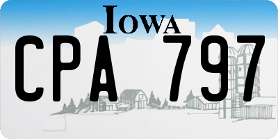 IA license plate CPA797