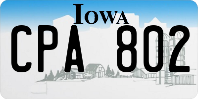 IA license plate CPA802