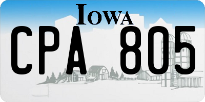 IA license plate CPA805