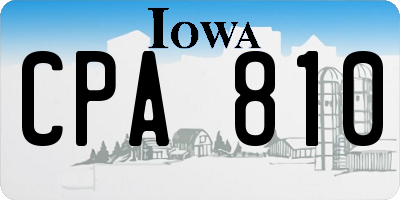 IA license plate CPA810