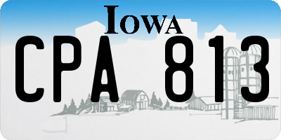 IA license plate CPA813