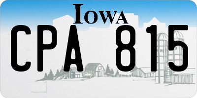 IA license plate CPA815
