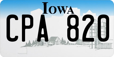 IA license plate CPA820