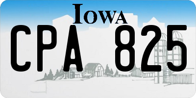 IA license plate CPA825