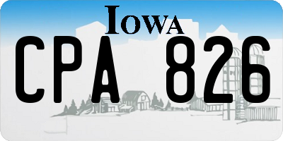 IA license plate CPA826