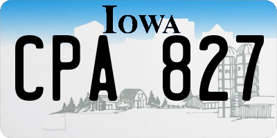 IA license plate CPA827