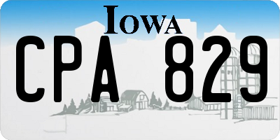 IA license plate CPA829