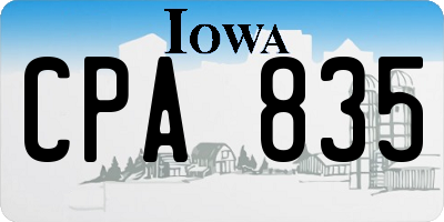IA license plate CPA835