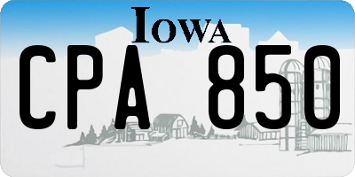 IA license plate CPA850