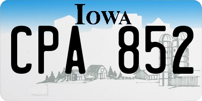 IA license plate CPA852