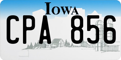 IA license plate CPA856