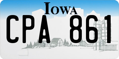 IA license plate CPA861