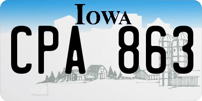 IA license plate CPA863