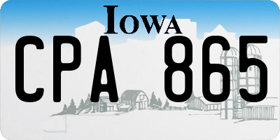 IA license plate CPA865