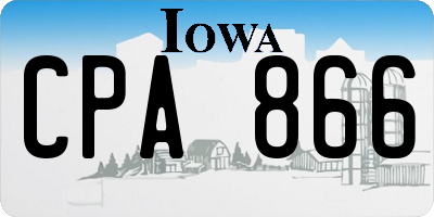 IA license plate CPA866