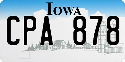 IA license plate CPA878