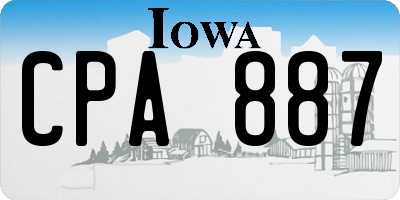 IA license plate CPA887