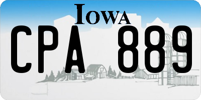 IA license plate CPA889