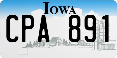 IA license plate CPA891