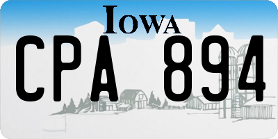 IA license plate CPA894