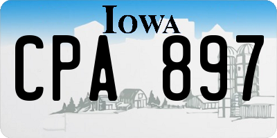 IA license plate CPA897
