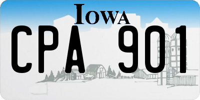 IA license plate CPA901