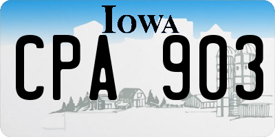 IA license plate CPA903