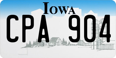 IA license plate CPA904