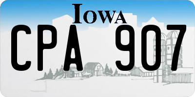 IA license plate CPA907