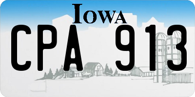 IA license plate CPA913