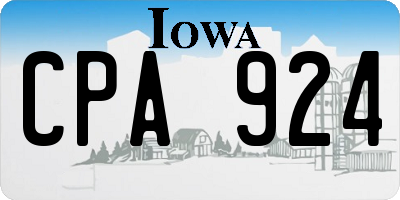 IA license plate CPA924