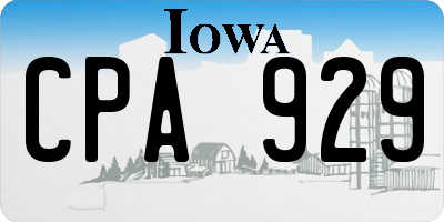 IA license plate CPA929