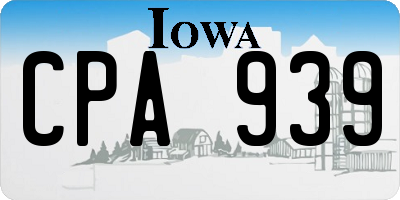 IA license plate CPA939