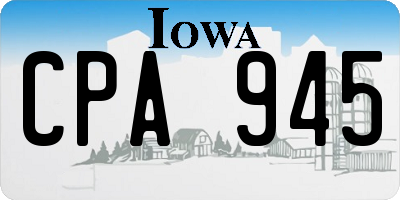 IA license plate CPA945
