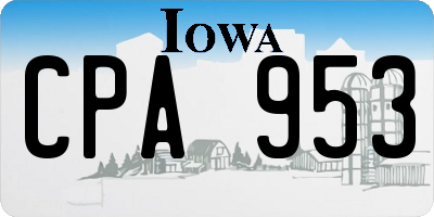 IA license plate CPA953