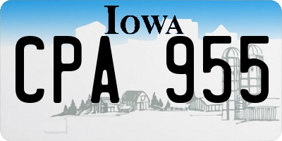 IA license plate CPA955